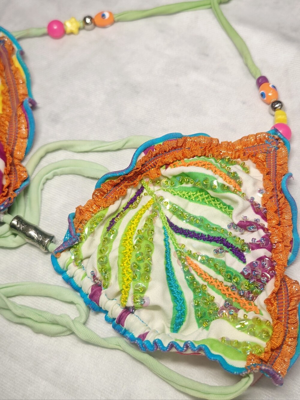 Rosa Mistica Y2k Columbian bikini beaded sequins green yellow blue orange purple - Picture 3 of 10